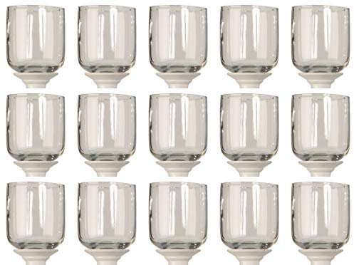 Novaliv 15X Teelichtaufsatz I klar 10 cm Glas Teelichthalter Kerzenständer I Kerzenleuchter Glas Adventskranz Teelichthalter Stabkerzenhalter Kerzenpick