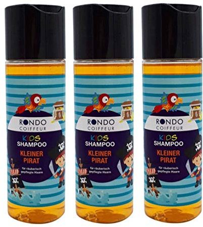 Rondo Kids Shampoo 200ml Kleiner Pirat Kindershampoo Haarshampoo (3 Stück)