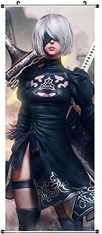 CosplayStudio NieR Automata Rollbild I Kakemono aus Stoff I Poster 100x40cm I Motiv: YoRHa No.2 Type B