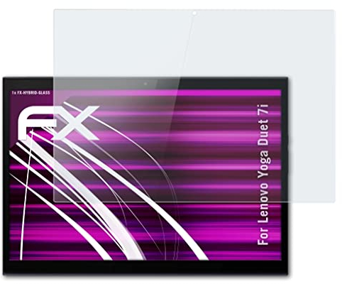 atFoliX Glasfolie kompatibel mit Lenovo Yoga Duet 7i Panzerfolie, 9H Hybrid-Glass FX Schutzpanzer Folie