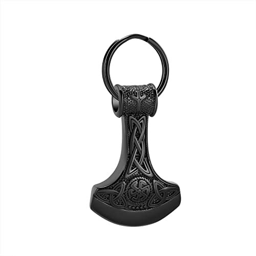 Llavero vikingo Thor Hacha de cremación para cenizas, urna conmemorativa funeraria, llavero de recuerdo para cenizas para un ser querido, 1.57*0.98 inch, Metal, no