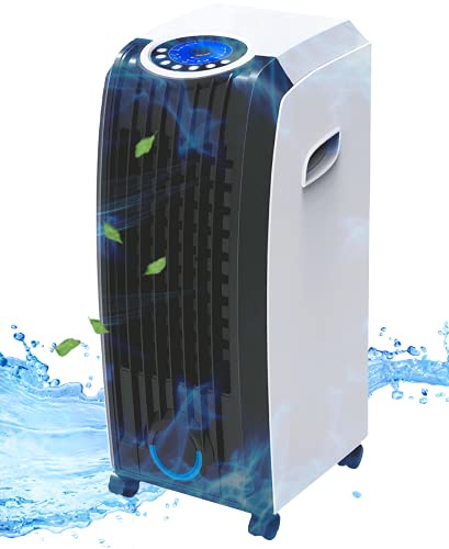 3 en 1 Air Cooler | 3 niveles | 7 litros de capacidad | aire acondicionado | aire acondicionado móvil | ventilador climático con mando a distancia | purificador de aire | enfriador de aire (Santorino