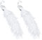 16 Glänzender, langschwänziger, falscher weißer Pfau mit Clip-on Baumschmuck, Party- und Weihnachtsdekoration(2 Pack)