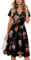 VOTEPRETTY Women's Short Sleeve V Neck Wrap Summer Dress Casual Floral Sundress with Pockets(Floral08,XL)