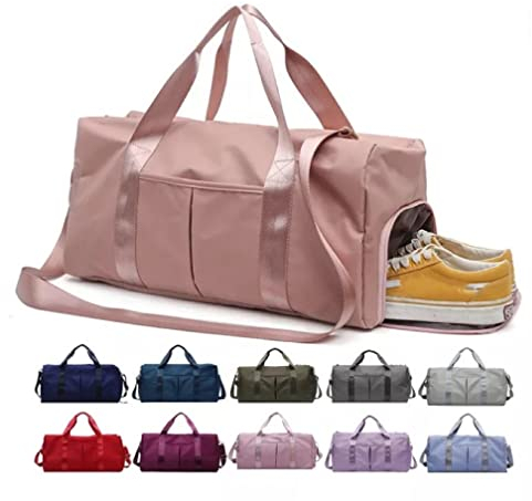 Reisetasche & Sporttasche für Damen und Herren - mit Schuhfach & Nassfach - Reisen, Fitness und Tasche für Sport (Schwarz)