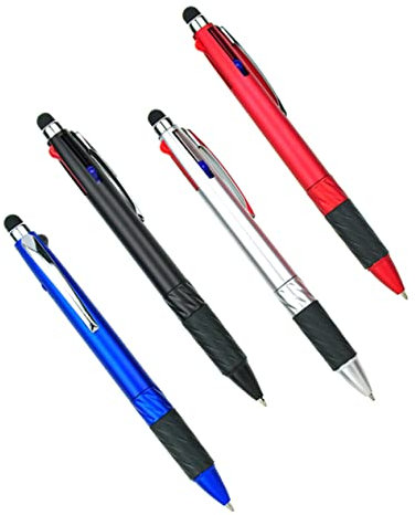 UKCOCO 4 Pcs 1 Set multifunction stylus rotation pens fashionable pens stylus pen stationery multicolor ballpoint pen universal stylus meeting pens student Tricolor digital pen Glue grip