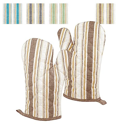 Lashuma schnittfeste Topflappen Handschuhe Taupe, Backhandschuhe 2er Set für Damen und Herren