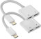 iPhone Headphone Adapter Dual Lightning Jack 2in1(2pack)Audio Charge Splitter Dongle AUX Cable Apple MFI Certified for 14 13 12 11 Pro Max Mini 7 8 plus X XS XR Ipad Music Earphone Charging Converter