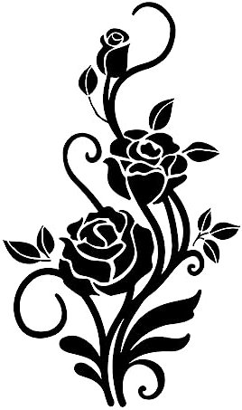 SUPERDANT Rose Wall Stickers Flower Vine Wall Decal Leaves Vinyl Art Transfer Sticker for Home Girls Bedroom Living Room TV Balcony Windows Decoration