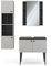 Vicco Badmöbel-Set Gerta, Grau/Schwarz, 3 Teile, Hängeschrank 2 Türen