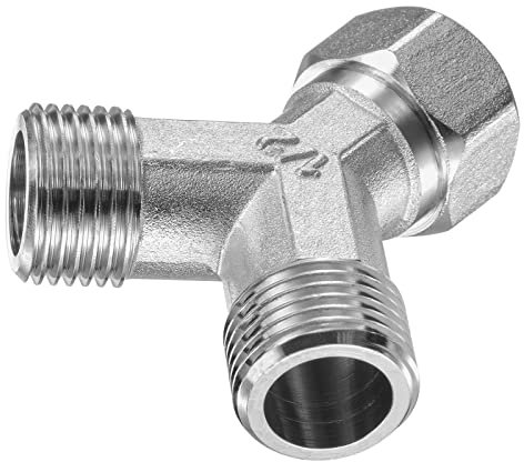 M METERXITY Tubo Raccordo - 3 Vie Y Forma Unione Raccordo, Nichelato Rame Tubo Raccordo, Applica a Aria Acqua Gas Tubo, (G1/2 1 Femmina a 2 Filettatura Maschio, Argento)
