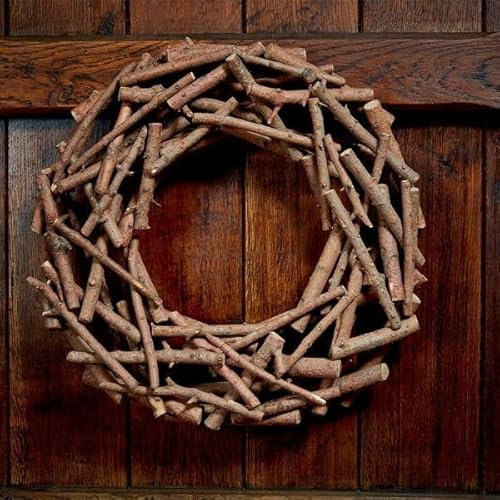 Marco Paul 30cm Blank Christmas Wreath Base - Natural Twig Wreath Ring with Hanging Loop - DIY Craft Wreaths to Decorate for Front Door, Customisable Winter Décor Frame for Seasonal Projects
