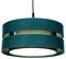 Contemporary Quality Forest Green Linen Fabric Triple Tier Ceiling Pendant Lamp Shade | 60w Maximum | Designer Style | 35cm Diameter by Happy Homewares