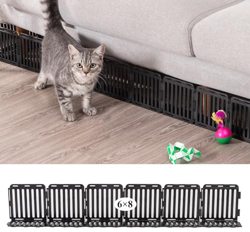 Spielzeugblocker Couch Schutz für Haustiere, Sofaschutz Katze Plastic Under Furniture Gap Protector für Sofa und Andere Möbel (Schwarz 48er Pack 24 Füße)