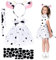 Fennoral 5tlg Kuh Kostüm Mädchen - Gefleckte Tutu Rock Mit Hörner Ohren Haarreif Fliege Schwanz Aufkleber - Kinderkostüm Tierkostüm Für Halloween Karneval Fasching Cosplay Mottoparty