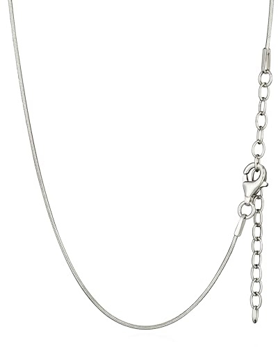 NKlaus 40/45+5cm Schlangenkette 925 Silber längenverstellbar Halskette 0,8mm breit Damen