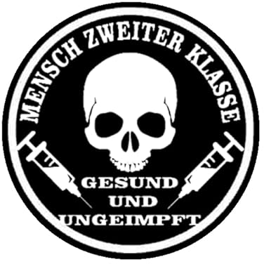 Sammys Shirt Store Mensch zweiter Klasse gesund und ungeimpft Aufkleber 10 cm