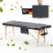 Capriwell – Liege für Massage – Massageliege – ideal für Kopfmassage – aus Kunstleder (PVC) – kommt mit Gesichtspolster, Armablagen, Kopfstütze mit Kissen, 2X seitliche Armstützen – Schwarz