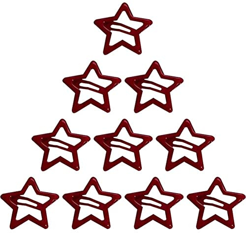 10 pezzi Fermagli per Capelli a Stella Rossa, Fermagli Metallici a Scatto Carini, Mollette per Capelli Piccole, Gioielli per Capelli, Mollette per Capelli Fini per Feste e Capodanno