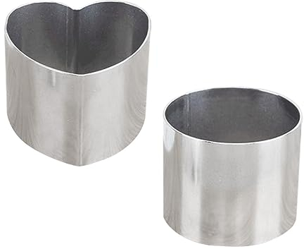 PRETYZOOM 2St runder Ausstecher Kreisschablonen Keksformen Kaffeelöffel aus Glas Edelstahlform Sanitär Tiramisu- Moussering aus Edelstahl runden Schimmel Kuchenform