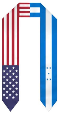 DABOYOZHZH Schal mit Honduras-Mix, USA, Flagge der Vereinigten Staaten, Stolen, Schal, Schärpe, Scraf für Studium, Internationale Studenten, Abschlussfeier, Weiss/opulenter Garten, Einheitsgröße