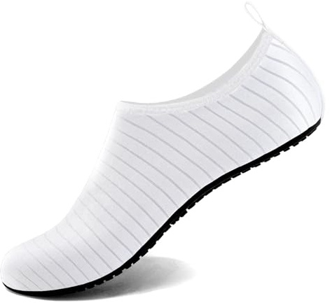 Steppli Water Shoes Weitsuit Non Slip Breathable Aqua Wet Socks Yoga Quick-Dry Beach Lightweight Swim Pool Sea Surf Shoes for Men Women White EU34/35=UK2/2.5