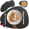smøla 8-teiliges Premium Filz Tischset - Oval inkl. Untersetzer I Platzset Abwaschbar Grau I Platzdeckchen Set Abwischbar mit Filzuntersetzer für Teller, Gläser I Tischdeko Sommer, Anthrazit