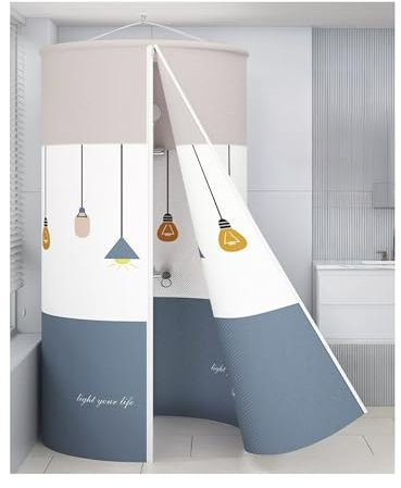 YXLYFDLY Cortina de Ducha para Baño, Mampara de Ducha Exterior Redonda Lavable, Cortinas de Ducha para Camping, Fácil Montaje(0.9x2m/35x71in)