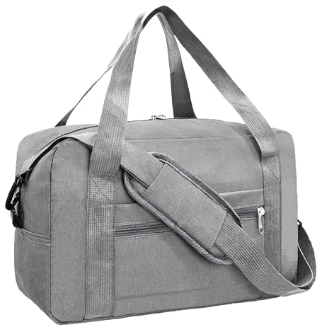 lifwimner 40L Handgepäck Tasche für Flugzeug, Faltbare Reisetasche, Handgepäck Koffer, Weekendertasche, Große Sporttasche für Damen Herren (40L, DunkelGrau)