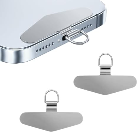 MAEXUS 2 Stück Handykette Universalpads, Edelstahl Multifunktionales Handy-Lanyard-Patch, Universelle Handykette, Telefon-Patch für die meisten Smartphones
