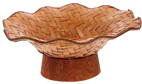 Ciieeo Untersetzer Tischsets Getränkehalter Im Auto Rundes Teetassenmatte Boho-tischdekoration Hohe Untertasse Rattan-Becher Pflanzenschalen Auto Pflanzendekor Boho-