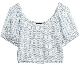 Superdry Damen Gesmoktes Oberteil aus Webstoff