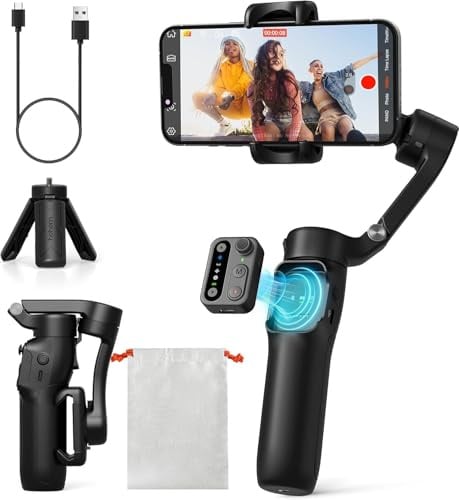 Hohem iSteady X3 SE – 3-Achsen-Kardanring mit abnehmbarer Fernbedienung, faltbar, Schwarz