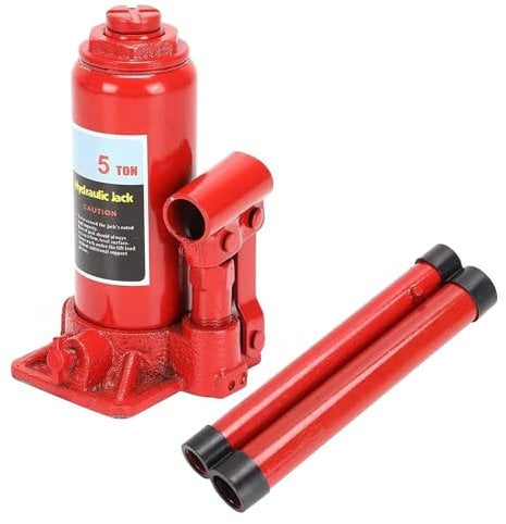 M.J COMFY-LIFE 5 Tonne Bottle Jack - Portable Heavy Duty Car Lift For Cars, Trucks And Trailers Compact Design With High Lifting Capacity Ideal For Repairs And Maintenance