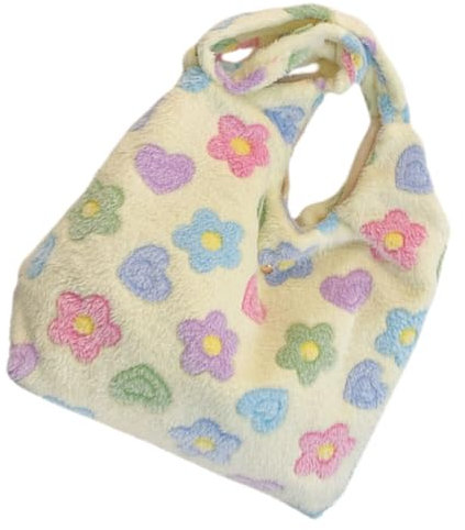 BESPORTBLE Flauschige Tote Bag Für Frauen Große Umhängetasche Aus Plüsch Mit Amplem Stauraum Für Strand Gym Einkaufen Und Reisen Vielseitige Süße Tasche Für Mädchen Und Damen