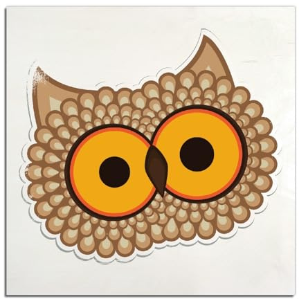 Wallario Wandbild aus Holz Lustige Comic Eule mit großen Augen - 40 x 40 cm in Premium-Qualität: Brillante Farben