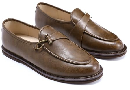 Allthemen Mocassins Homme Elegant Loafers PU Brogues Chaussures Slip on | Confort Leger,Basse Plat,Antidérapant,Résistant à l'Usure,Sans Lacets,Facile à Enfiler Et à Retirer,Conduite Bureau Loisirs