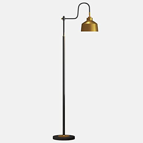 HJLJKG Amerikanische Bodenleuchten für Wohnzimmer, Metall-Lampenschirm, verstellbarer Schwanenhals, Leselampe, Bodenleuchten für Flur, Pedalschalter, max. für Schlafzimmer, Wohnzimmer, Arbeitszimmer