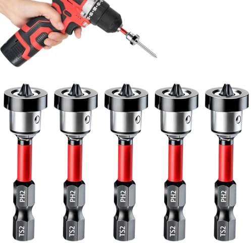 Drywall Screw Setter, Magnetic Positioning Screwdriver Bits Set, 1/4 Inch Hex Shank Drywall Screw Driver, 50mm