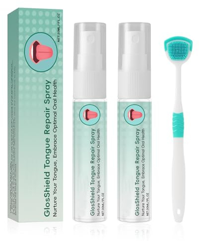 2 Pcs Mundspray Gegen Mundgeruch Mundtrockenheit Spray Mouth Spray Lindert Trockenen Weißen Und Geschwollenen Zungenbelag Sorgt für Frischen Atem 30ml/Pcs mit 1 Zungenreiniger