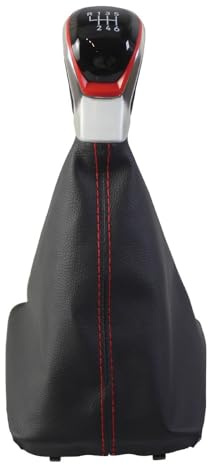 5/6-Gang Schaltknauf Montage für SEAT Leon III (MK3) 2012-2017, Ibiza 5-Türer 2012-2020, Cupra 2013-2019, ST/Tstate 2013-2020 — Kunststoff & Kunstleder, ergonomischer Griff, direkter Ersatz