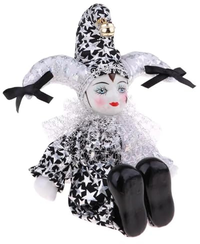 Poupée de clown en porcelaine avec motif peinture à la main - Sculpture décorative confortable pour décoration d'intérieur - Figurine d'ange en forme de goutte d'eau