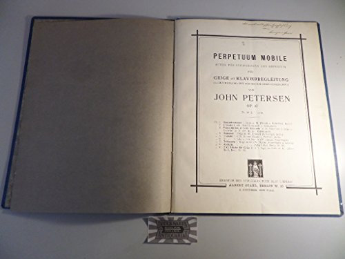Perpetuum mobile (Etüde für Springbogen und Arpeggio) für Geige mit Klavierbegleitung (auch zum Unisono-Spiel für mehrere Geigen einger.). op. 10.