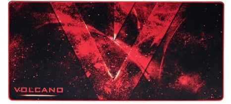 Modecom Volcano Erebus Gaming-Mauspad Schwarz | Große Schreibtischunterlage für Gamer & Home Office | rutschfeste PC Mausmatte mit Hoher Präzision | Vernähte Kanten für Maximale Haltbarkeit