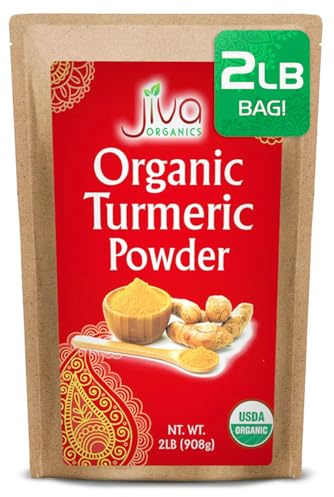 Organic Turmeric Powder 2 LB Bulk Bag - Lab Tested, 100% Raw with Curcumin, Reports Available, Pure, USDA Organic & Non-GMO from India by Jiva Organics
