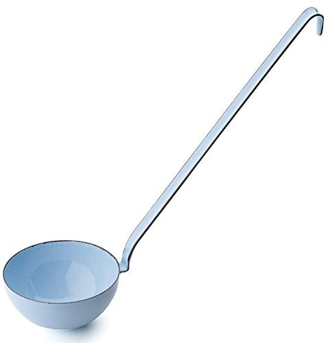Riess Emaille Schöpflöffel Kochkelle Pastell Serie Küchentool zum Hängen (blau, 8 cm)