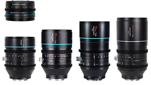 SIRUI T2.9 1.6X Vollformat E Mount Anamorphoten Set mit 1.25x Anamorphoten Adapter (35mm,50mm,75mm,100mm)