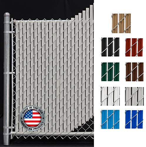 FenceSource Wave Slat (9 Colors) Single Wall Bottom Locking Privacy Slat for 4', 5', 6', 7' and 8' Chain Link Fence (5 ft, Gray)