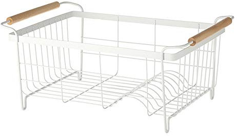 Dish rack Cubiertos de Goma de Hierro Forjado Porta Platos Cubiertos Estante Cesta de Cocina Estante Blanco