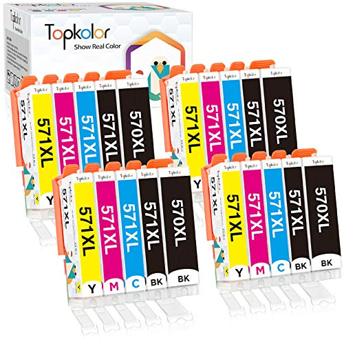 Topkolor 570XL 571XL Kompatible für Canon TS5050 Druckerpatronen für Canon 571 570 Kompatibel für Canon Pixma TS5050 MG5750 TS5055 MG6852 MG5753 TS6050 TS5053 MG5752 MG5751 (20er-Pack)